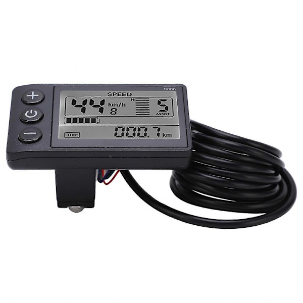 S866 Elektrisk Cykel Display LCD Mätare 24V 36V 48V Elektrisk Scooter Kontrollpanel med SM-kontakt