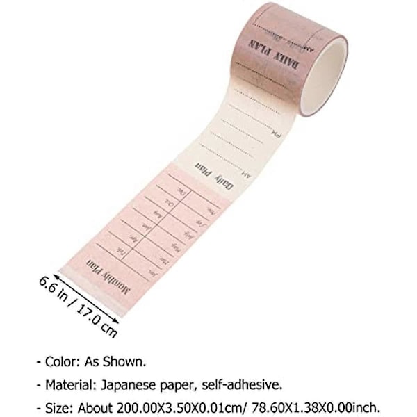 HEALLILY 10 Rullar Kalender Washi Tejp Datum Dag Vecka Månad Nummer Maskeringstejper Dekorativa Markeringstejper för Scrapbook Presentinslagning Bullet Planner As Shown 2
