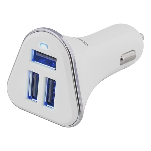 DELTACO Billaddare med 3 USB-kontakter