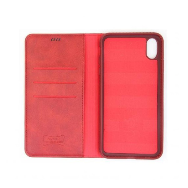 Flip Stand Leather Case For iPhone X/XS Dark Red