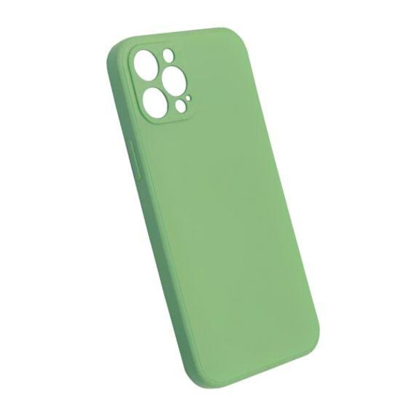 iPhone 12 Pro Max Soft Silicone Case Matcha Green with Camera Cover