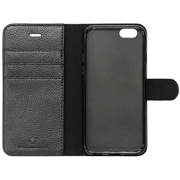 iPhone 6/6S Plånboksfodral Läder med Stativ - Svart