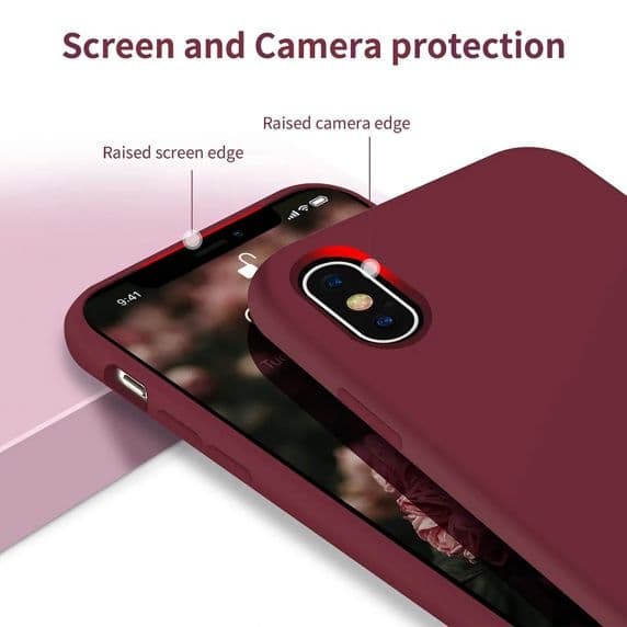 iPhone X/XS Skal - Silikon Vinröd