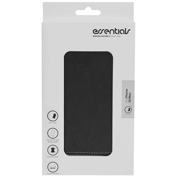 iPhone 12 mini leather wallet, detachable, Black