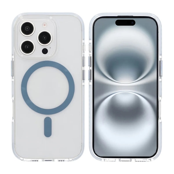 iPhone 16 Pro Mobilskal Magnet Dubbelskydd - Blå