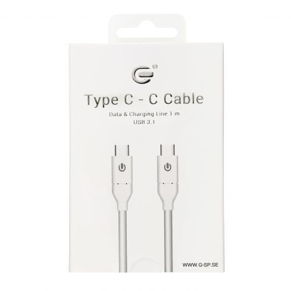 USB-C till USB-C (3.1) Laddningskabel 1m - Vit