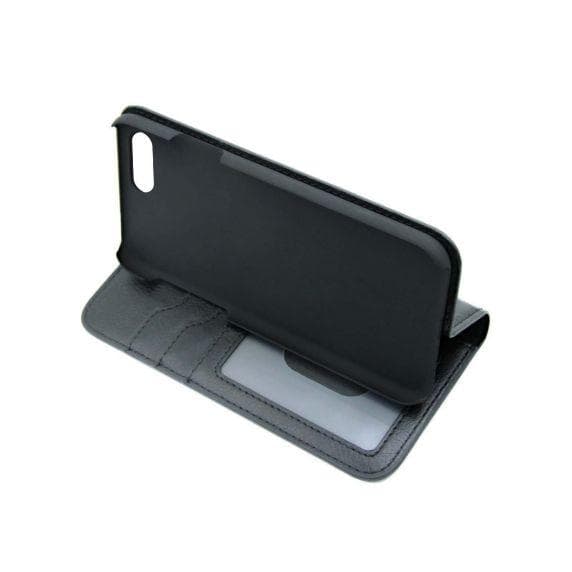 Flip Stand Leather Wallet Card holder Case Black For iPhone 7/8 Plus