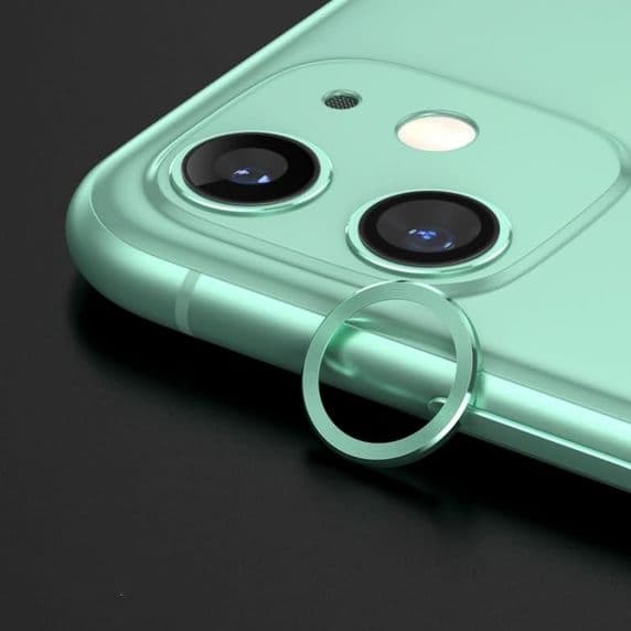 iPhone 12 Lins/Kameraskydd Med Metallram - Grön (2-pack)