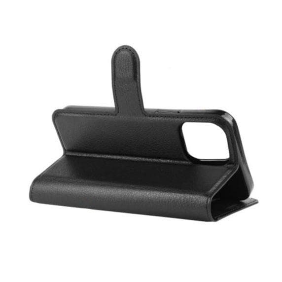 iPhone 13 Pro Flip Stand Läder Plånboksfodral Svart