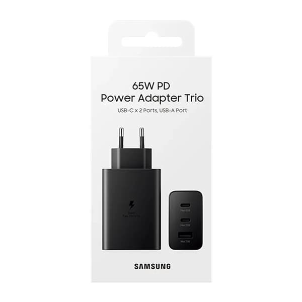 Samsung Trio Laddare 65W 2xUSB-C 1xUSB-A - Svart
