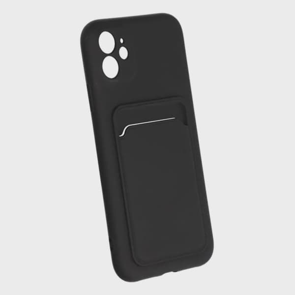 Mobilskal Silikon med Korthållare för iPhone 11 - Svart
