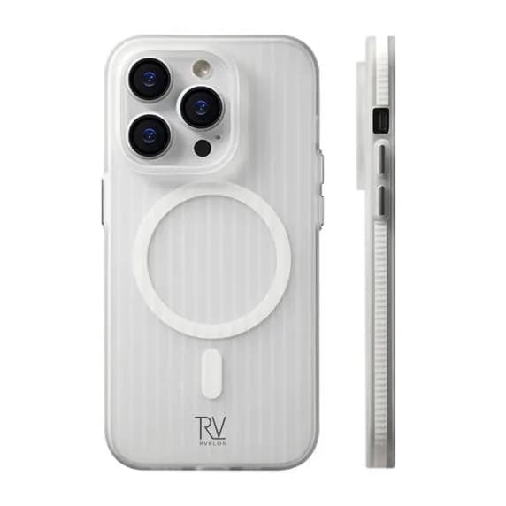 iPhone 12 Pro Max Mobilskal Korrugerad med Magsafe Rvelon - Vit
