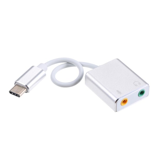 USB-C Audio Adapter Hi-Fi Magic Voice 7.1 CH, Dual Jack 3.5mm