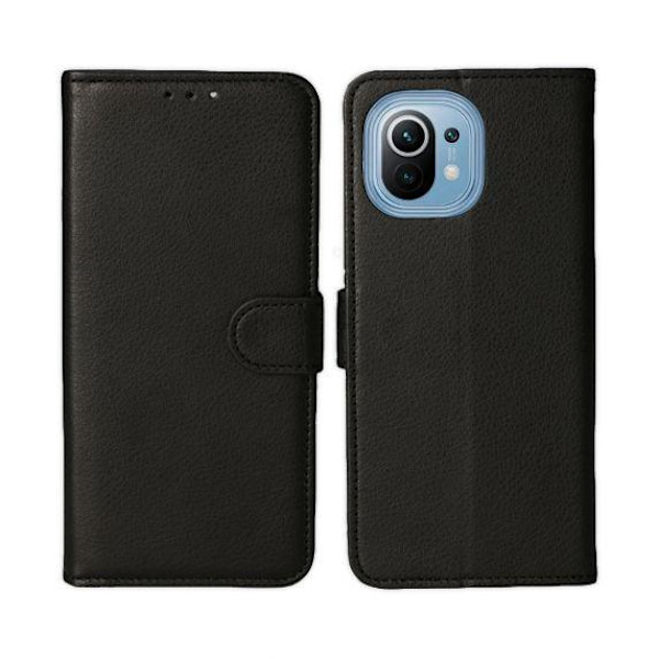Flip Stand Leather Wallet Case For Xiaomi Mi 11 Black