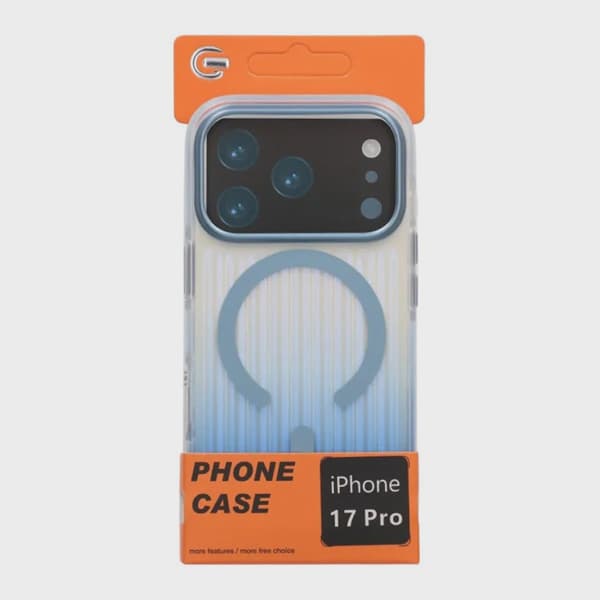 Korrugerat MagSafe-skal för iPhone 17 Pro - Gradient Blå