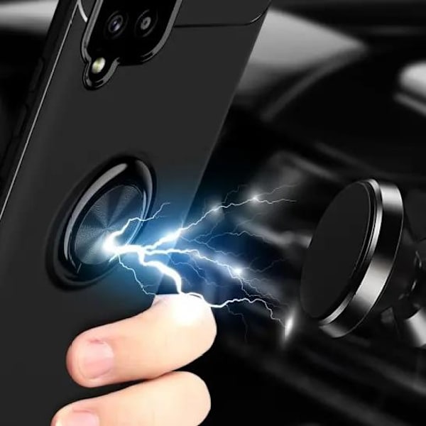 Skal med Ring/Stativ för Samsung Galaxy A42 - Blå