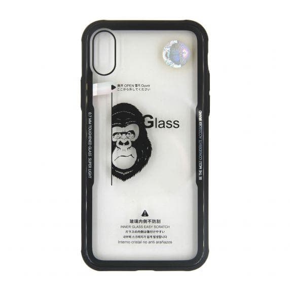 Fitted Glass Back Case For iPhone X/XS Black