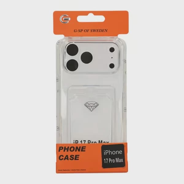 Transparent Mobilskal med Korthållare för iPhone 17 Pro Max