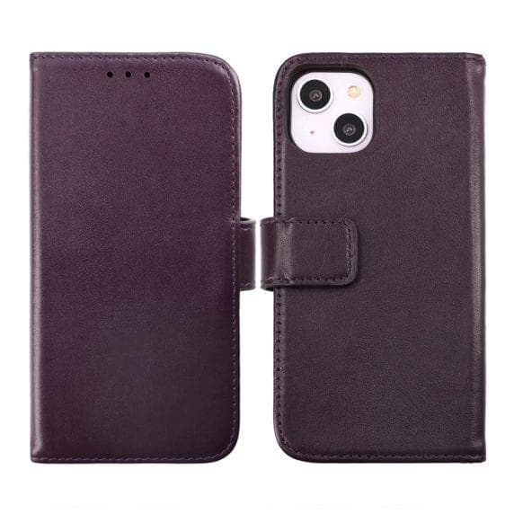 iPhone 15 Plus Plånboksfodral Läder Rvelon - Lila