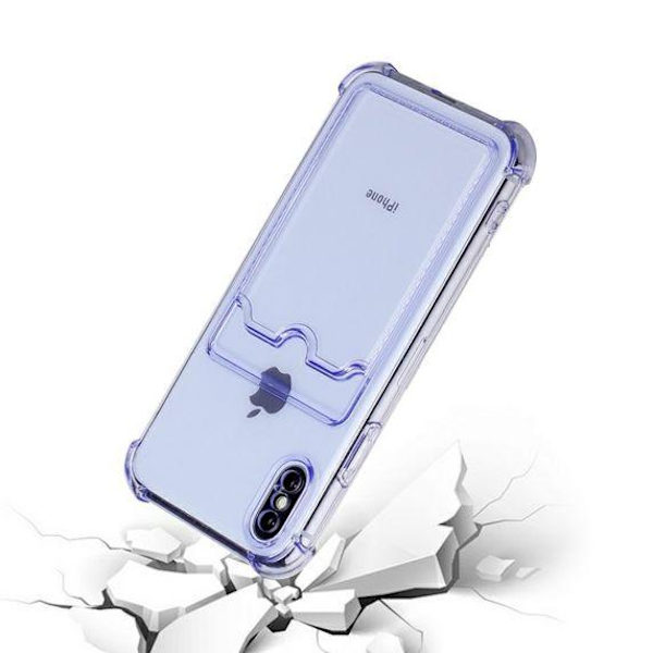 iPhone X/XS TPU Shockproof Protective Wallet Case Purple
