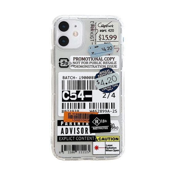 Shockproof TPU Fashion Barcode Labels Case For iPhone 11-C54- Style
