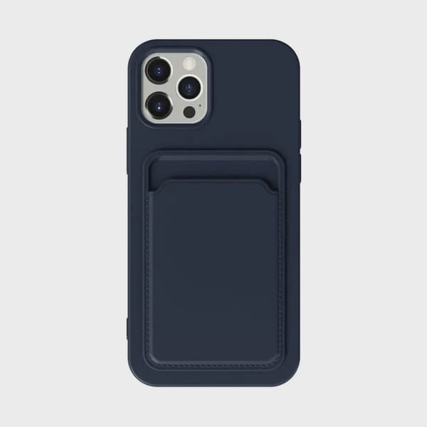 Mobilskal Silikon med Korthållare för iPhone 13 Pro - Blå