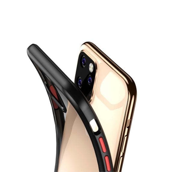PC Cover Transparent With TPU Edge Protective Case Black For iPhone 11 Pro Max