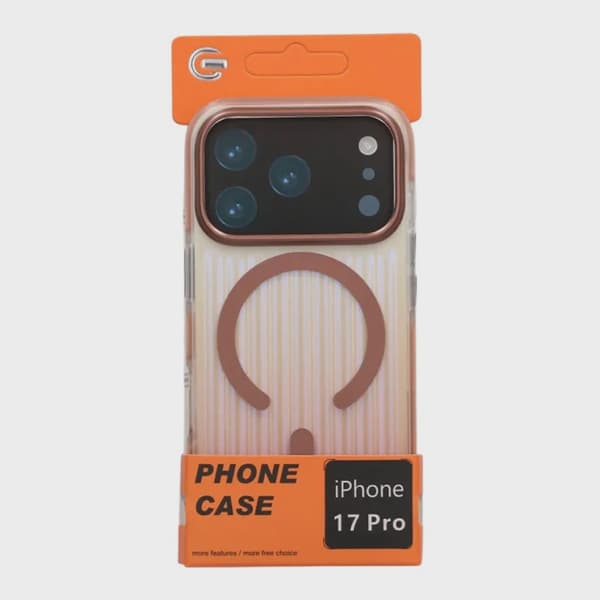 Korrugerat MagSafe-skal för iPhone 17 Pro - Gradient Roséguld