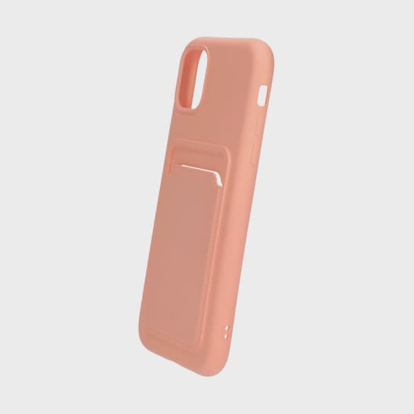 Mobilskal Silikon med Korthållare för iPhone 11 - Rosa