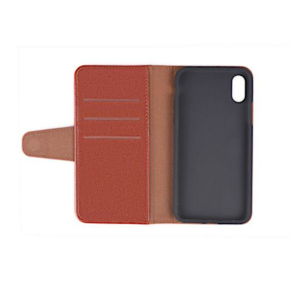 iPhone XS Max Flip Stand PU Leather Extra Card Wallet Case Brown