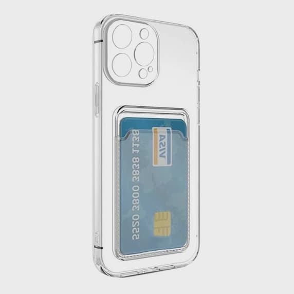 Transparent Mobilskal med Korthållare för iPhone 15 Pro