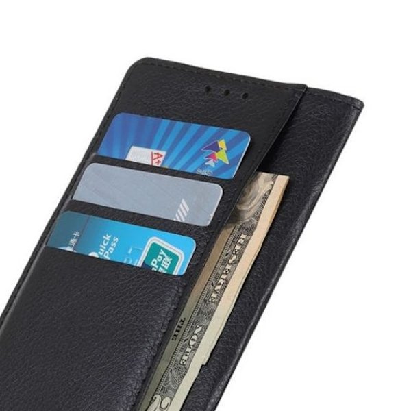 Flip Stand Leather Wallet Case For Samsung Galaxy A52s Black