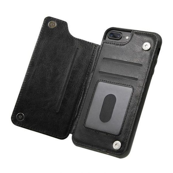iPhone 7 /8 Plus PU Leather Wallet Case Black