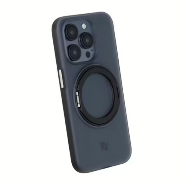 iPhone 15 Pro Rvelon Skal Roterande Magnet Stativ - Svart