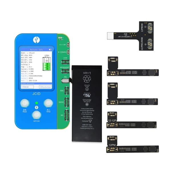 JC V1S Tag-On Batteri Reparationskabel + Extern Flex för iPhone 12 Pro Max