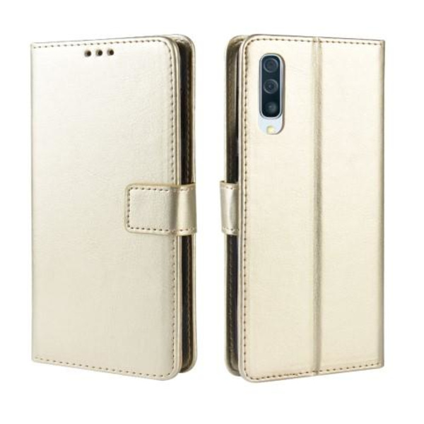 Crazy Horse Plånboksfodral till Samsung Galaxy A50 Färg Guld