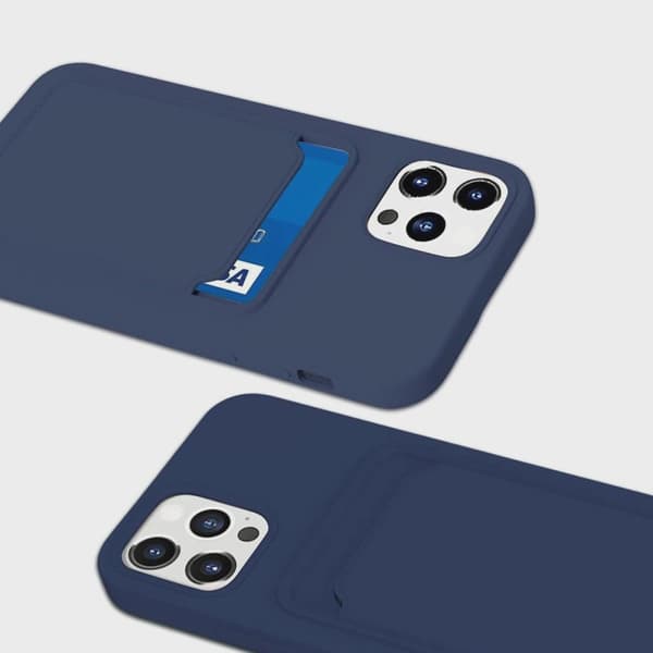 Mobilskal Silikon med Korthållare för iPhone 12/12 Pro - Blå
