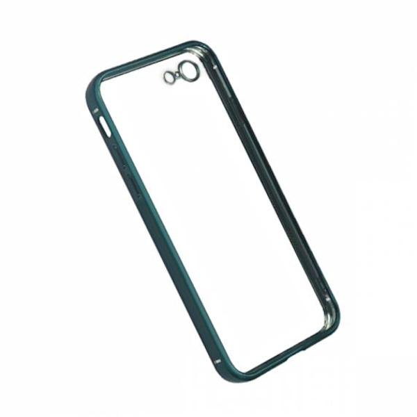 Apple iPhone 7/8 Luxury Classic Square Frame Protection Case Dark Green with Soft Thin Transparent Camera Protector High Quality