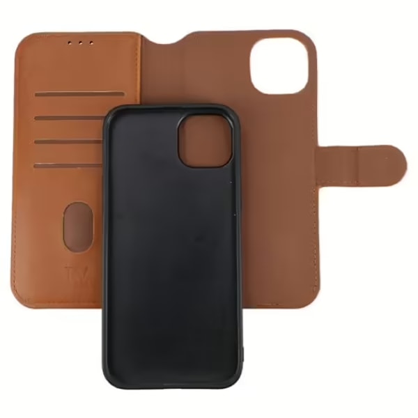 iPhone 15 Plus Plånboksfodral Magnet Rvelon - Brun