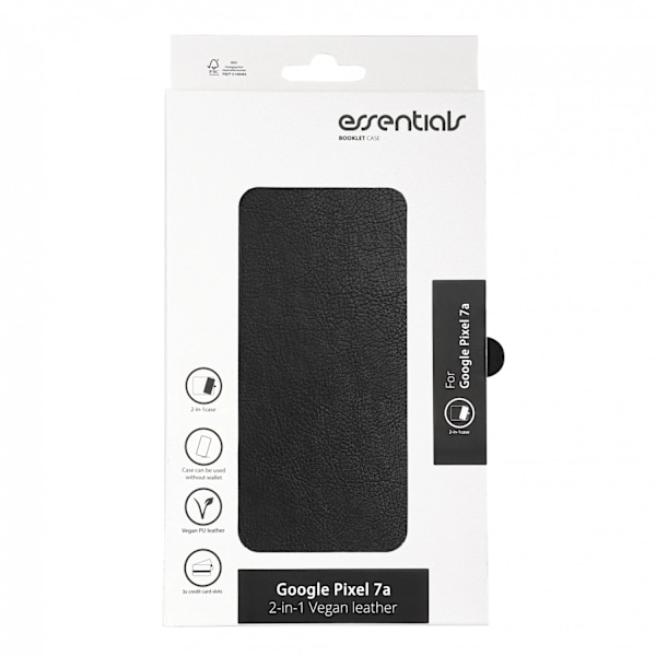 Google Pixel 7a PU wallet, detachable, 3 cards,blk