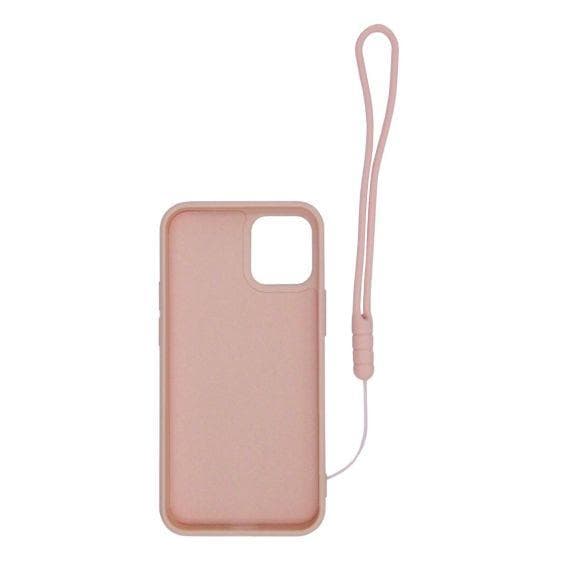 Apple iPhone 12 Pro Max Soft Liquid Silicone Case Pink with Magnetic Ring Holder Stand and Slim Hands Strap High Quality
