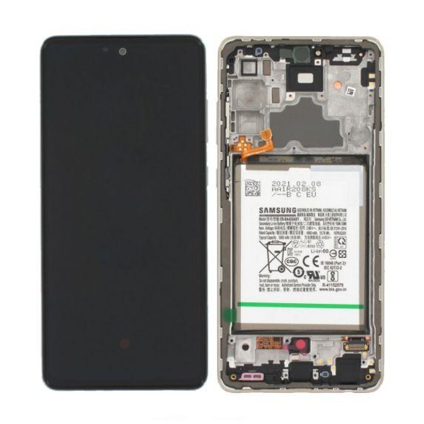 Samsung A72 4G Skärm med LCD Display + Batteri Original - Vit