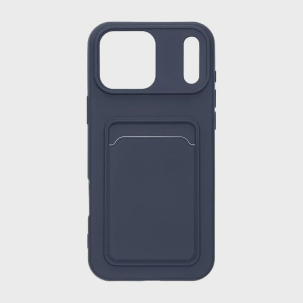 Silikonskal med Korthållare för iPhone 17 Pro Max - Blå