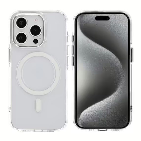 iPhone 15 Pro Mobilskal TPU med Magnet Rvelon - Transparent