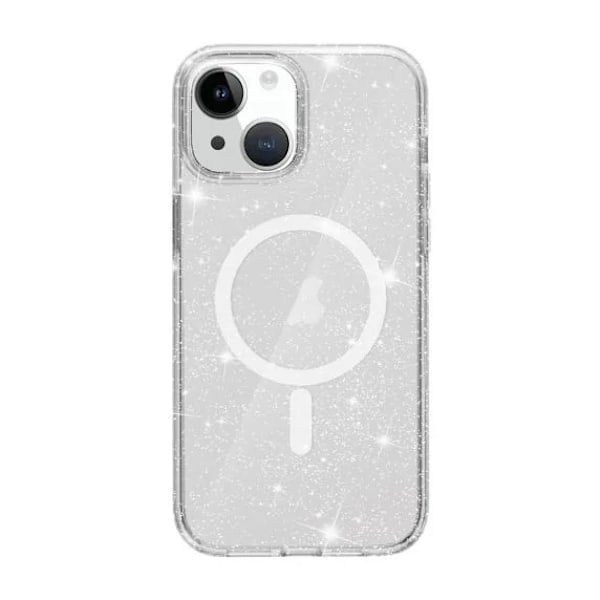iPhone 15 Plus/14 Plus Mobilskal Glitter Magsafe - Transparent