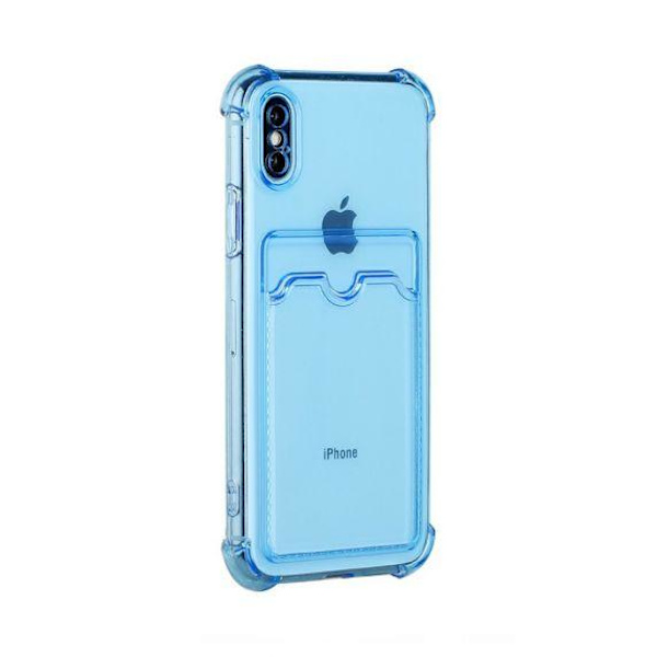 iPhone XS Max TPU Shockproof Protective Wallet Case Blue