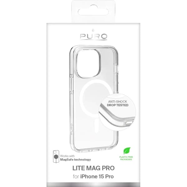 iPhone 15 Pro cover LITE MAG PRO with magnets, white