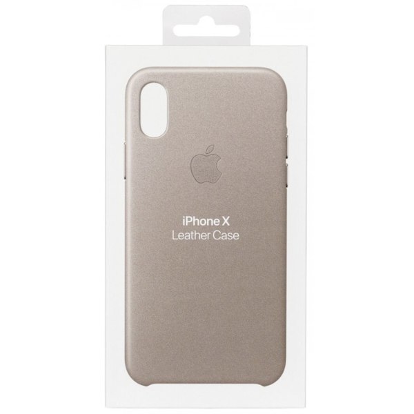 Apple läderfodral taupe till iPhone X