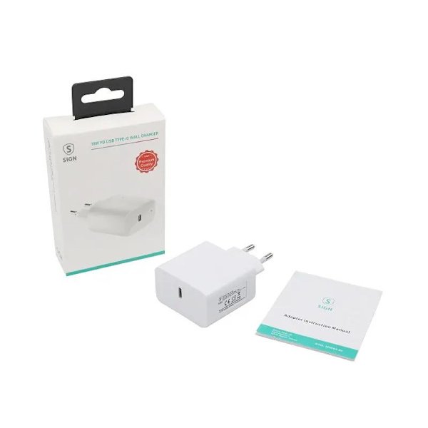 SiGN USB-C PD Laddare 18 W - Vit