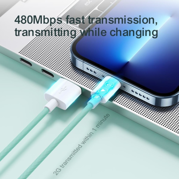 SiGN Boost USB-C till Lightning Kabel, 20W, 2m - Grön